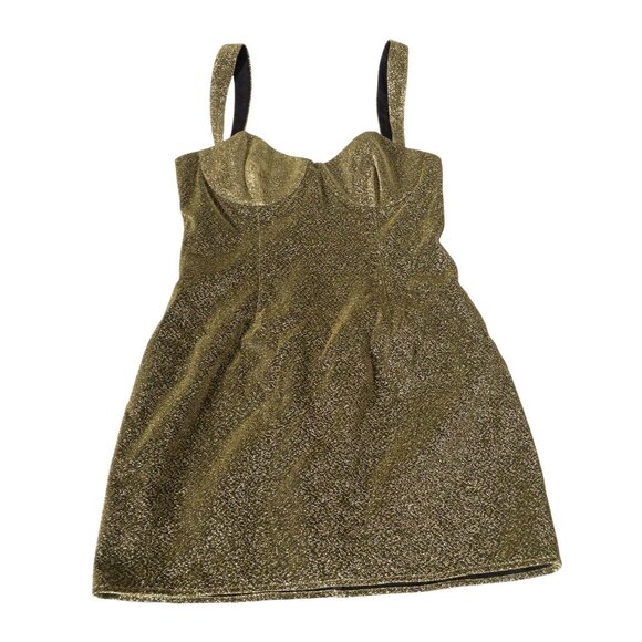 Boskemper Gold Glitter Mini Dress SZ S New Years Party Dress - Picture 10 of 11